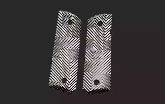 1911 Ribbed grips 3D print model