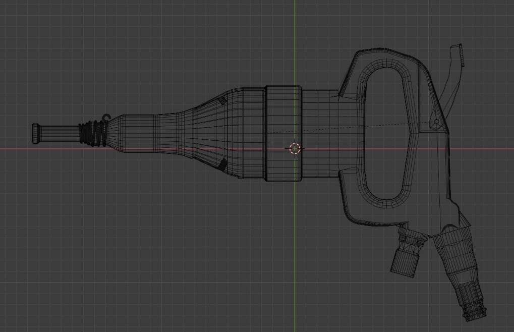 Pneumatic Aircraft Rivet Hammer 3D model_12