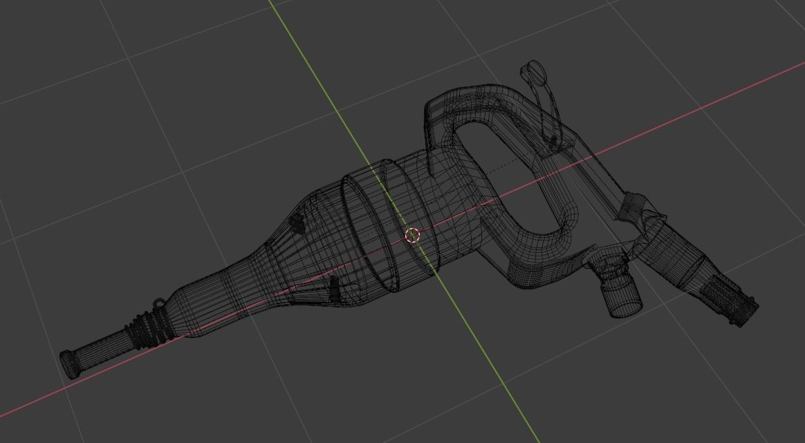 Pneumatic Aircraft Rivet Hammer 3D model_11