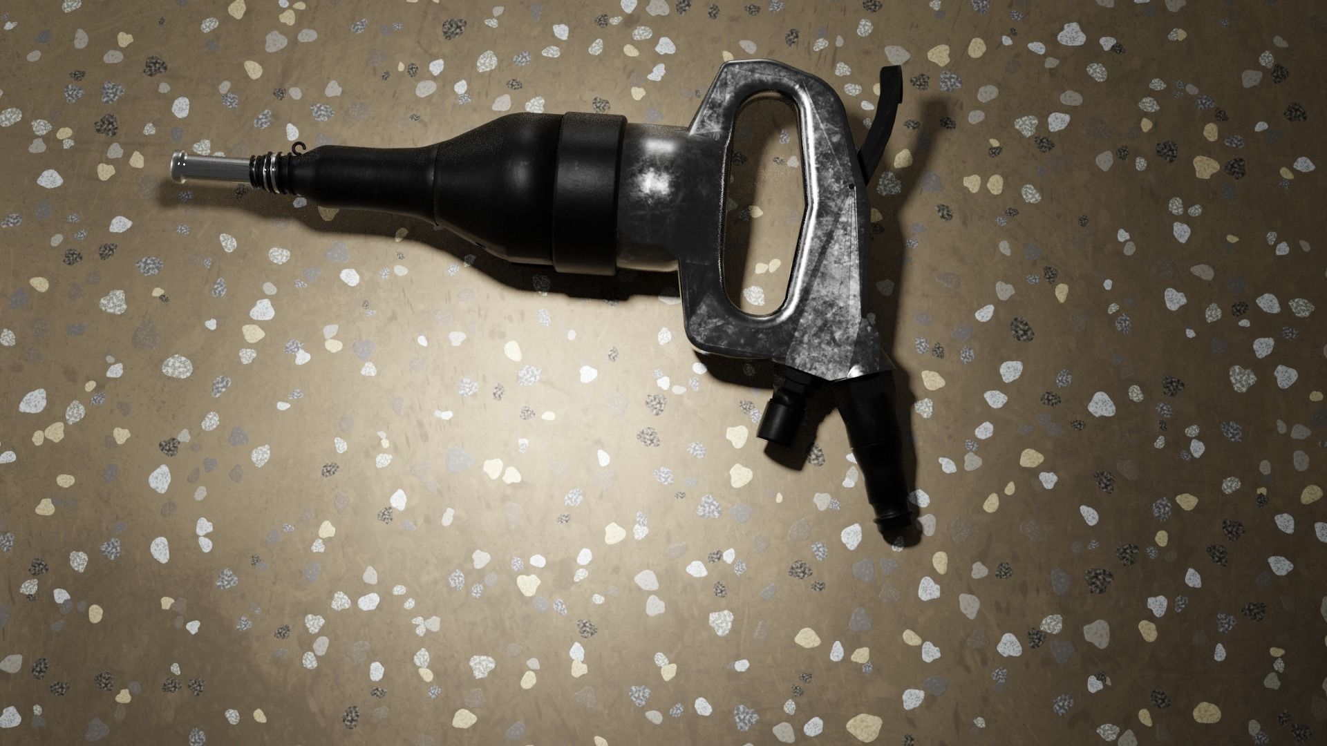 Pneumatic Aircraft Rivet Hammer 3D model_1