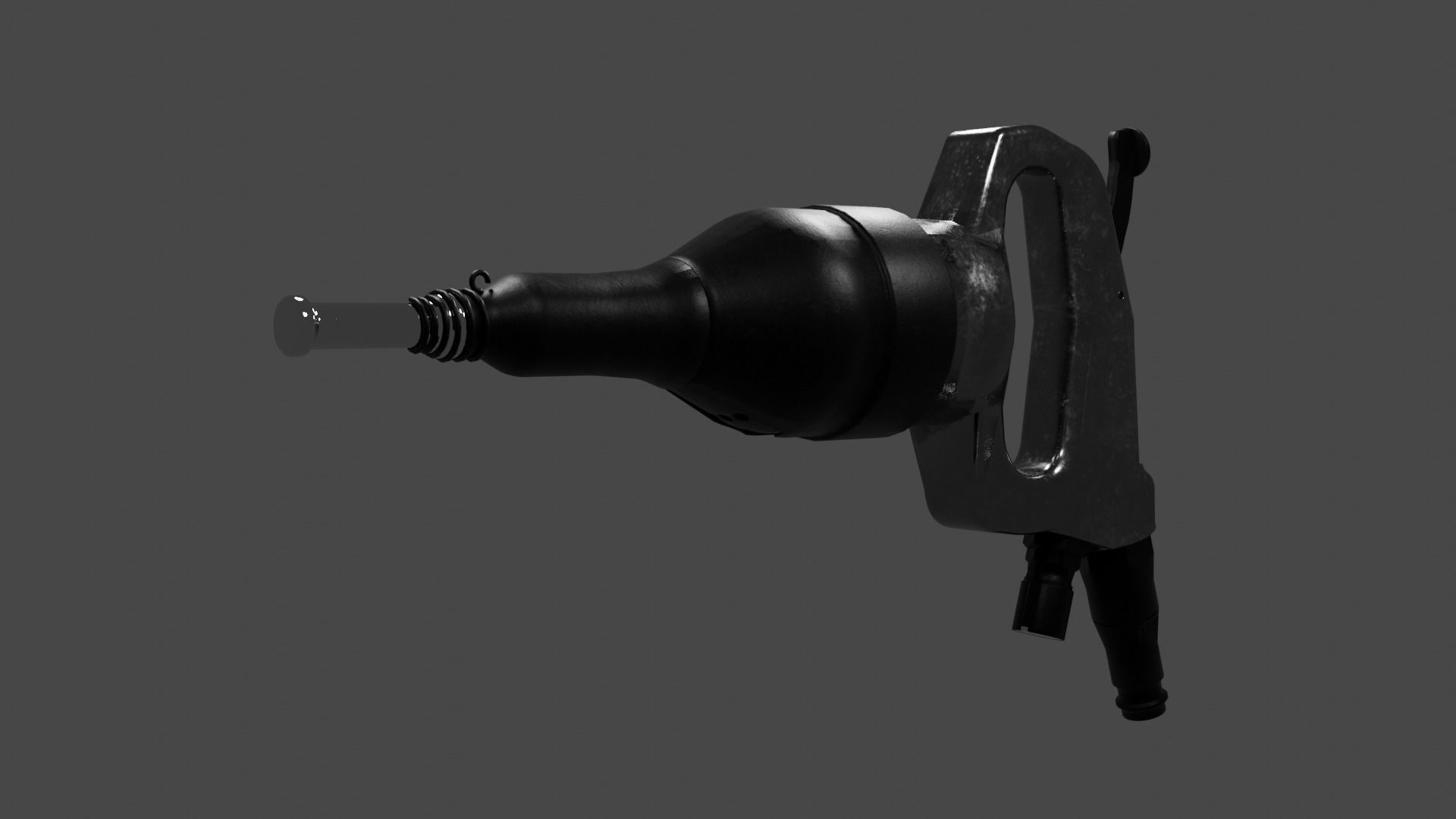 Pneumatic Aircraft Rivet Hammer 3D model_3