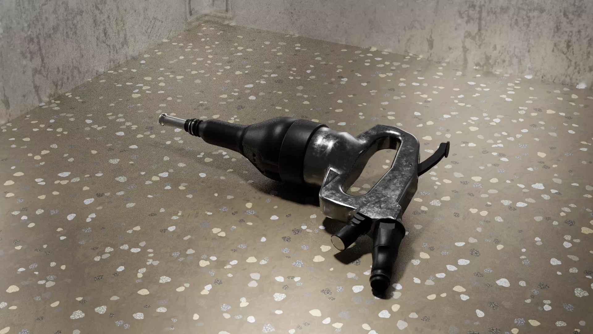 Pneumatic Aircraft Rivet Hammer 3D model_0