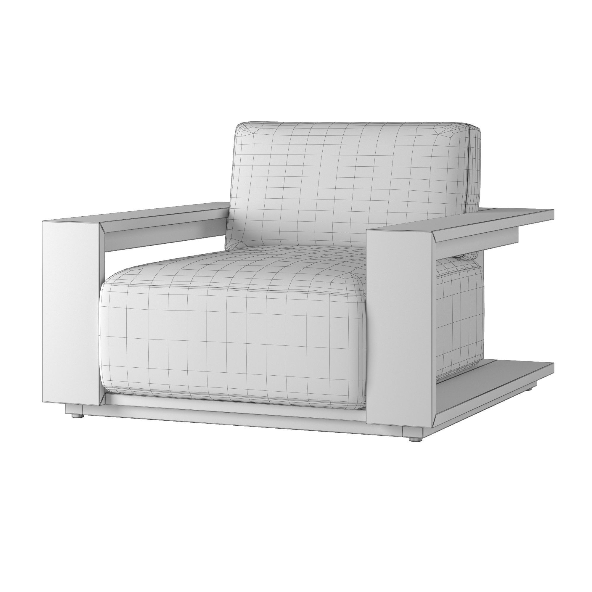 3D model RH BAHIA TEAK LOUNGE CHAIR VR / AR / lowpoly CGTrader