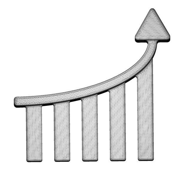 Classic Business Growth Chart 3D print model_2