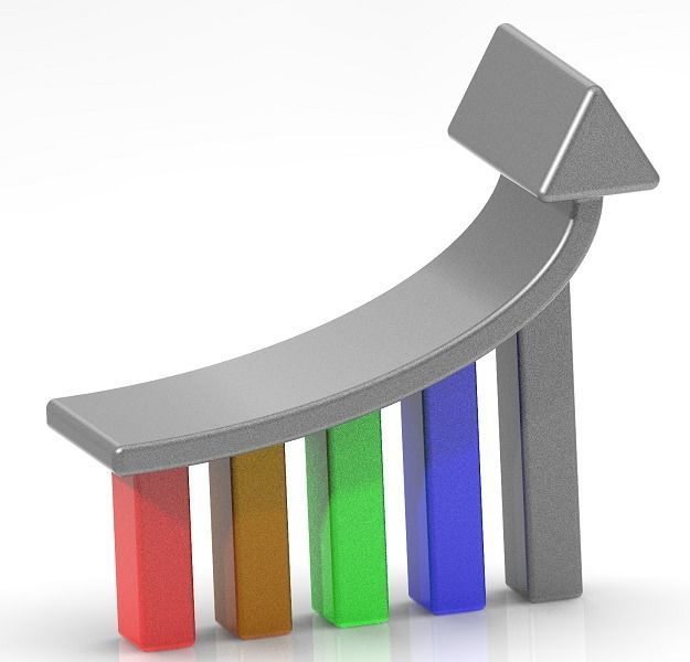 Classic Business Growth Chart 3D print model_1