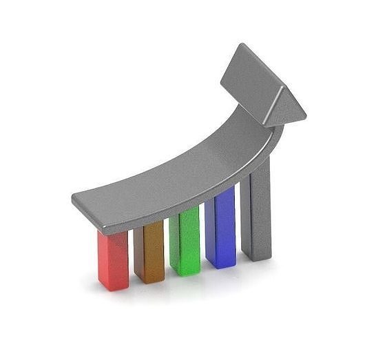 Classic Business Growth Chart 3D print model