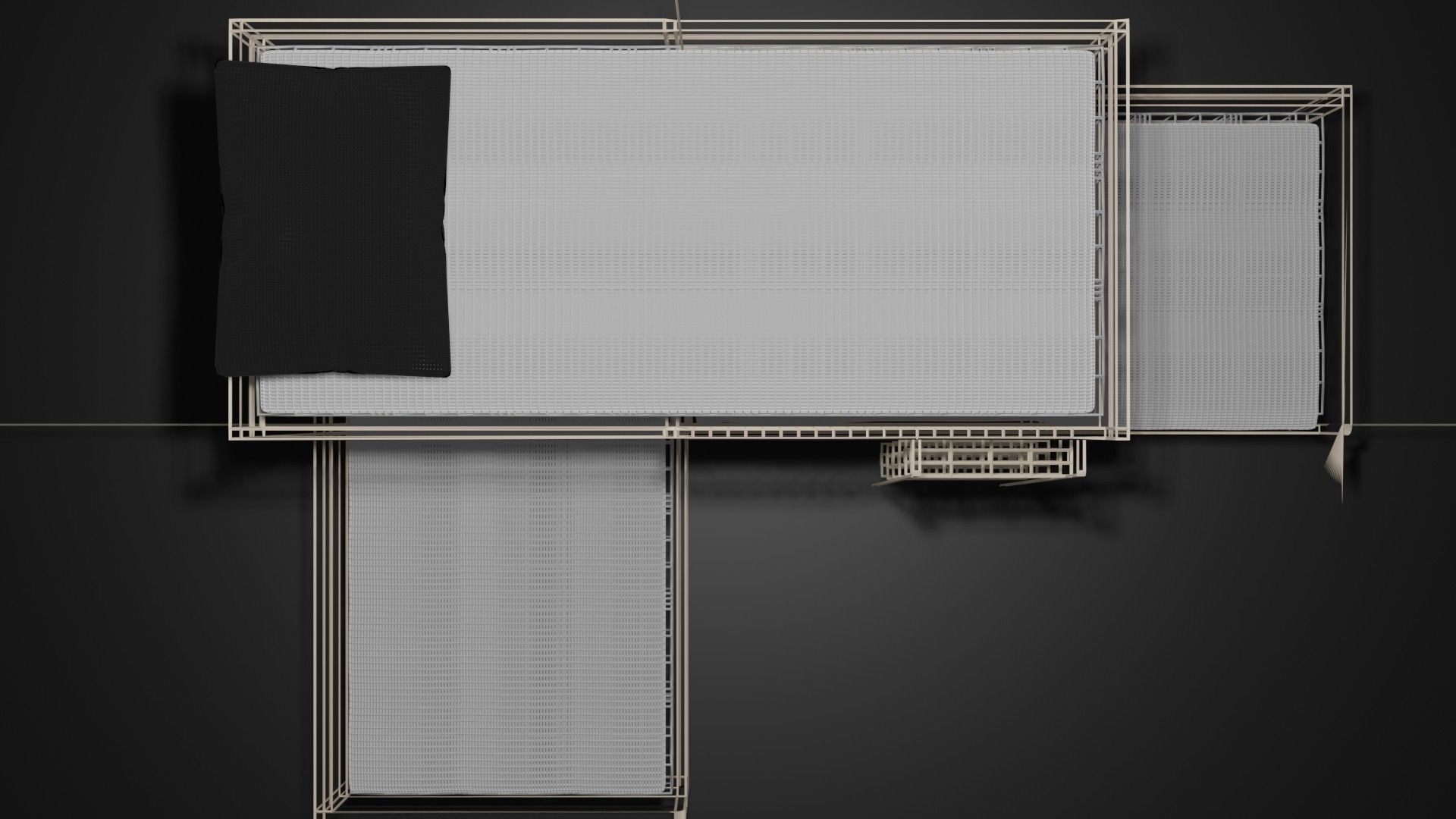 two-storey bed Low-poly 3D model_7