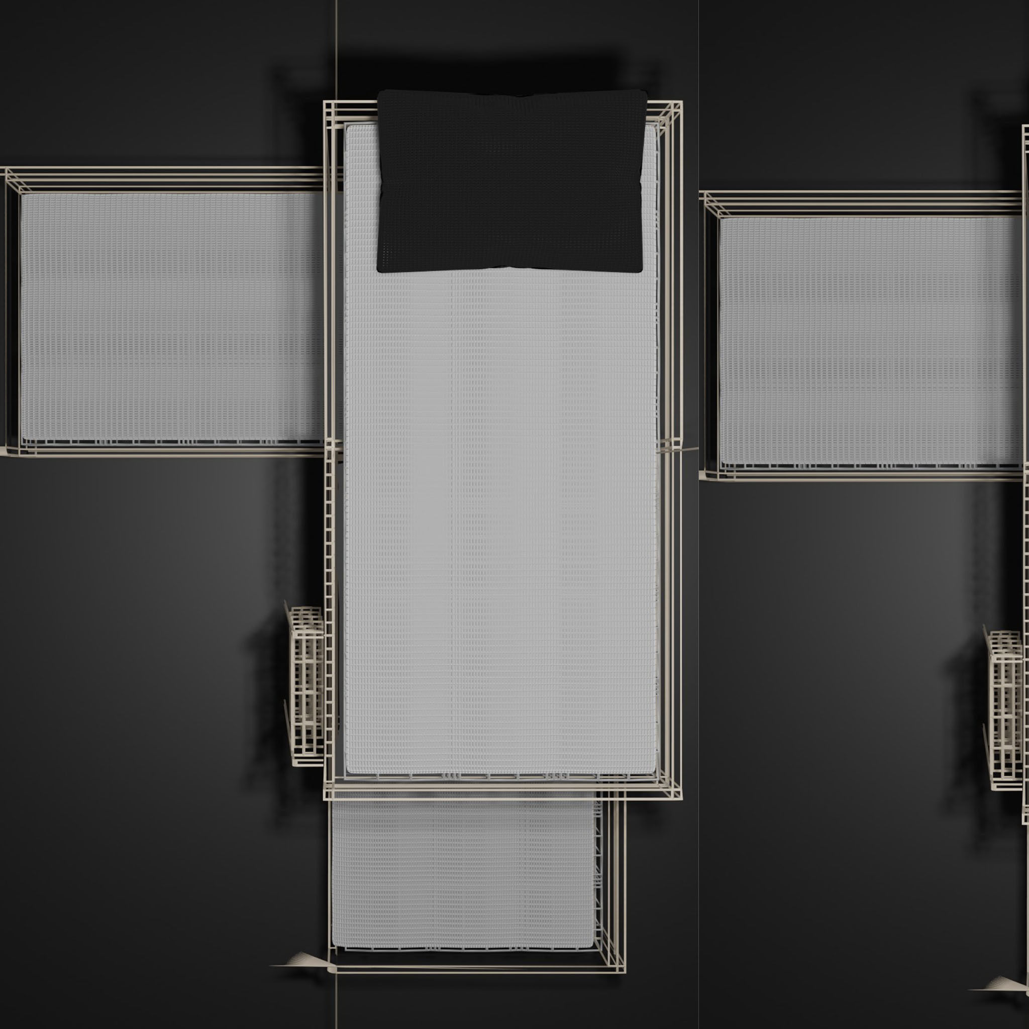 two-storey bed Low-poly 3D model_10