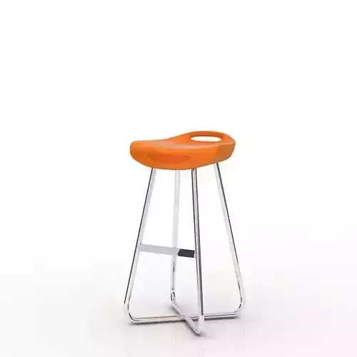 Orange And Silver Modern Chair Stool