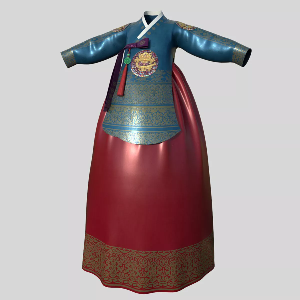 Royal Hanbok Low-poly 3D model Low-poly 3D model Low-poly 3D model