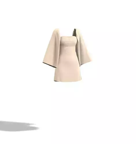 Trapeze Sleeved Short Dress