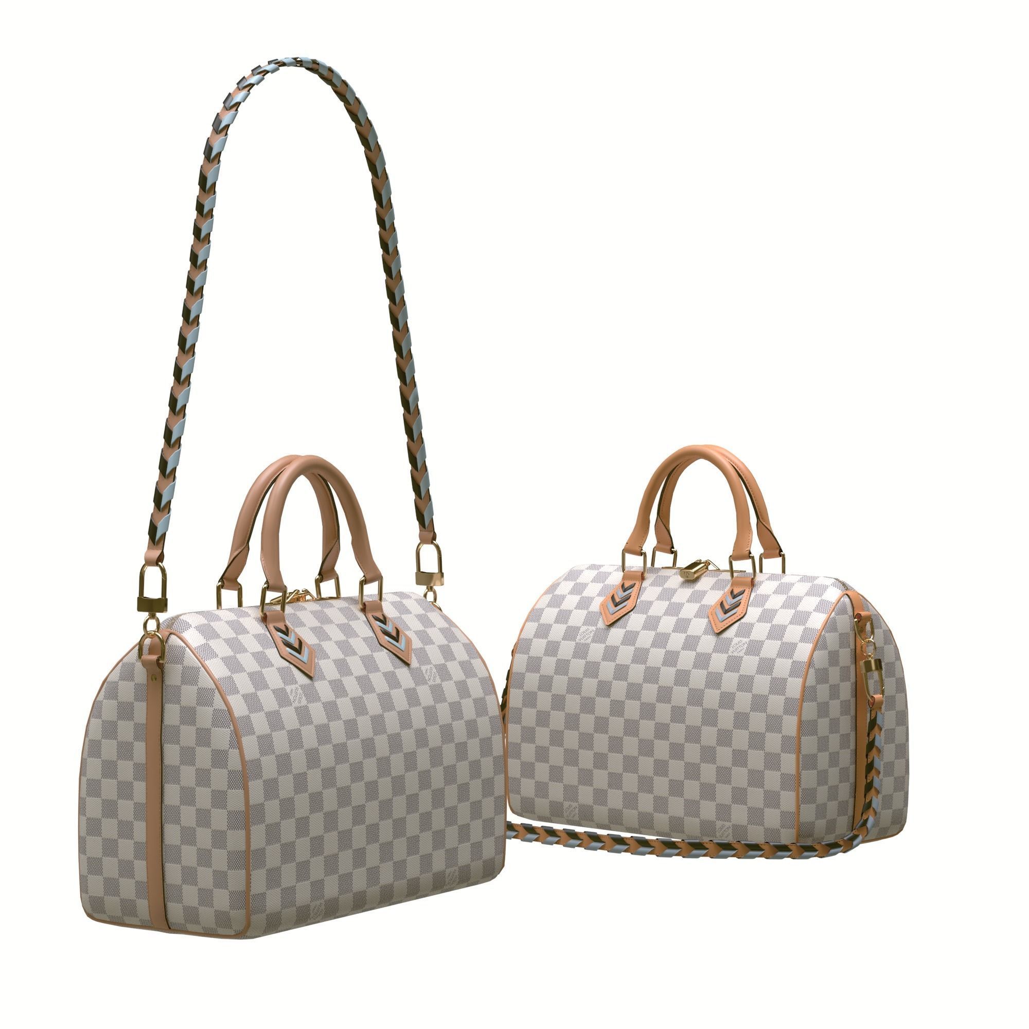 Louis-vuitton-handbag two louis vuitton speedy bags Low-poly 3D model_6
