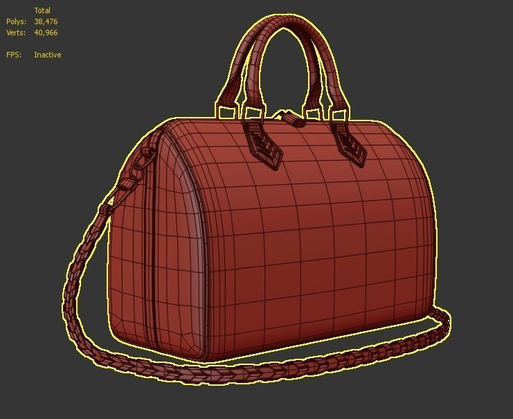 Louis-vuitton-handbag two louis vuitton speedy bags Low-poly 3D model_12