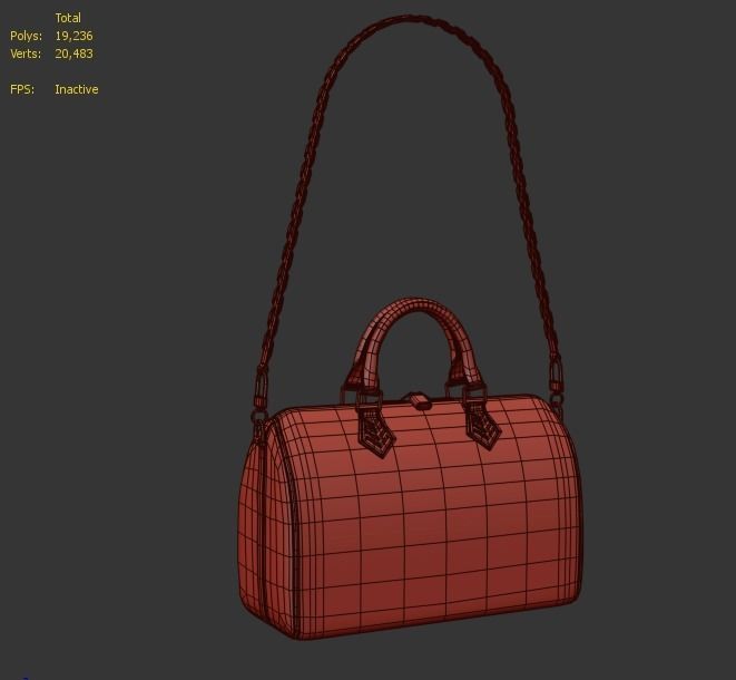 Louis-vuitton-handbag two louis vuitton speedy bags Low-poly 3D model_13