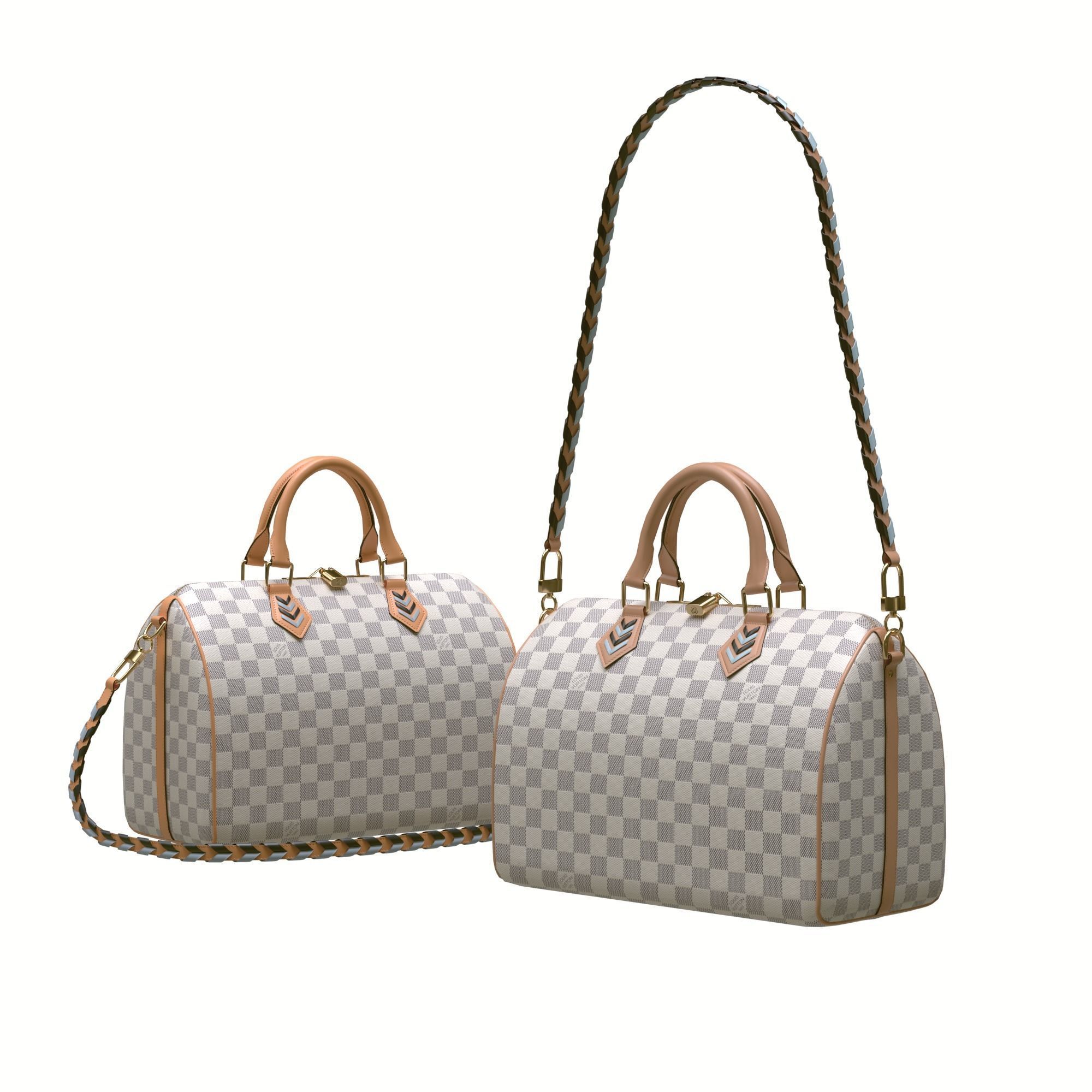 Louis-vuitton-handbag two louis vuitton speedy bags Low-poly 3D model_3