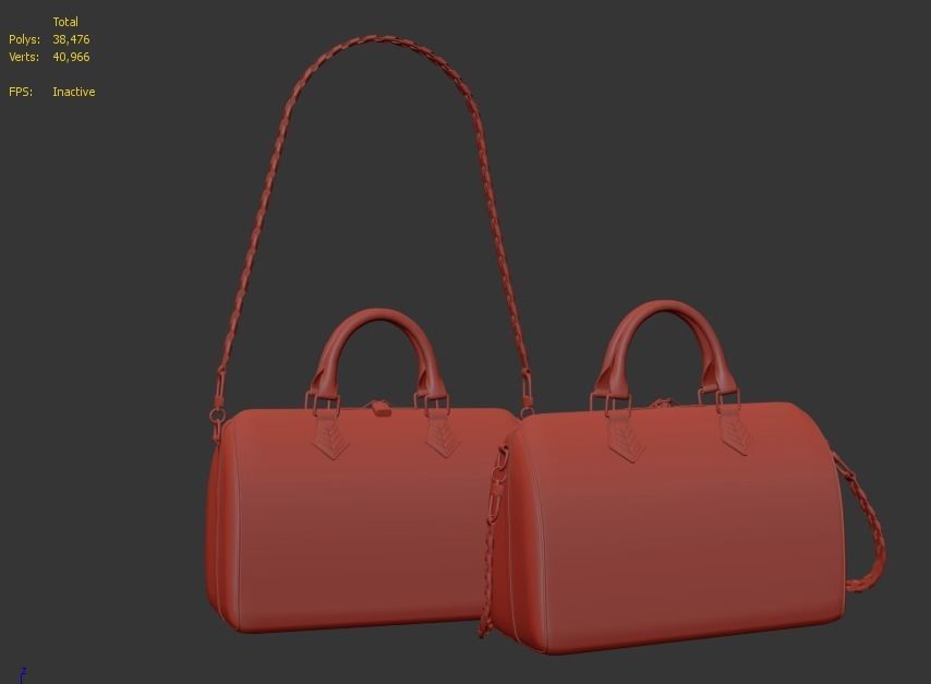 Louis-vuitton-handbag two louis vuitton speedy bags Low-poly 3D model_14