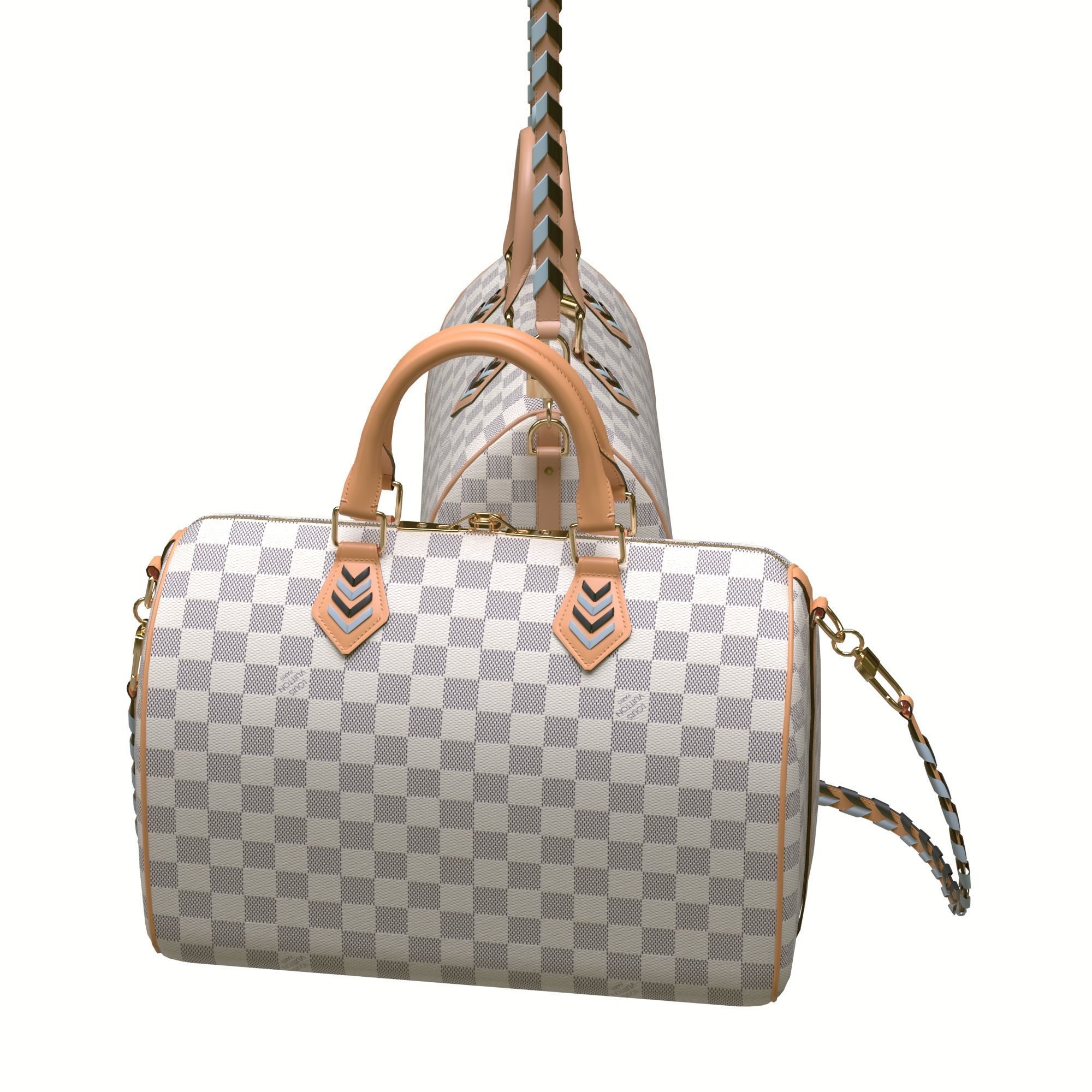 Louis-vuitton-handbag two louis vuitton speedy bags Low-poly 3D model_10