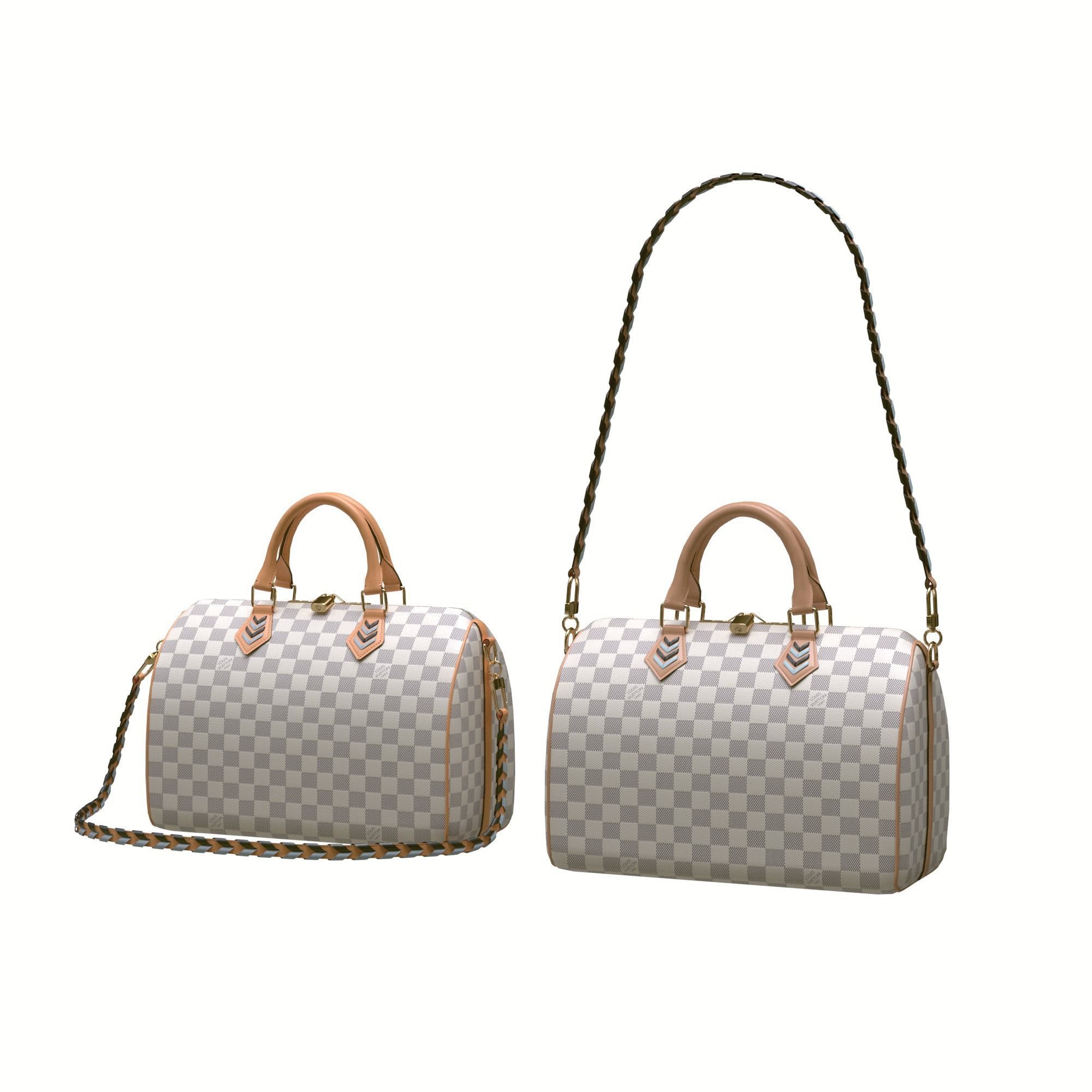 Louis-vuitton-handbag two louis vuitton speedy bags Low-poly 3D model_2