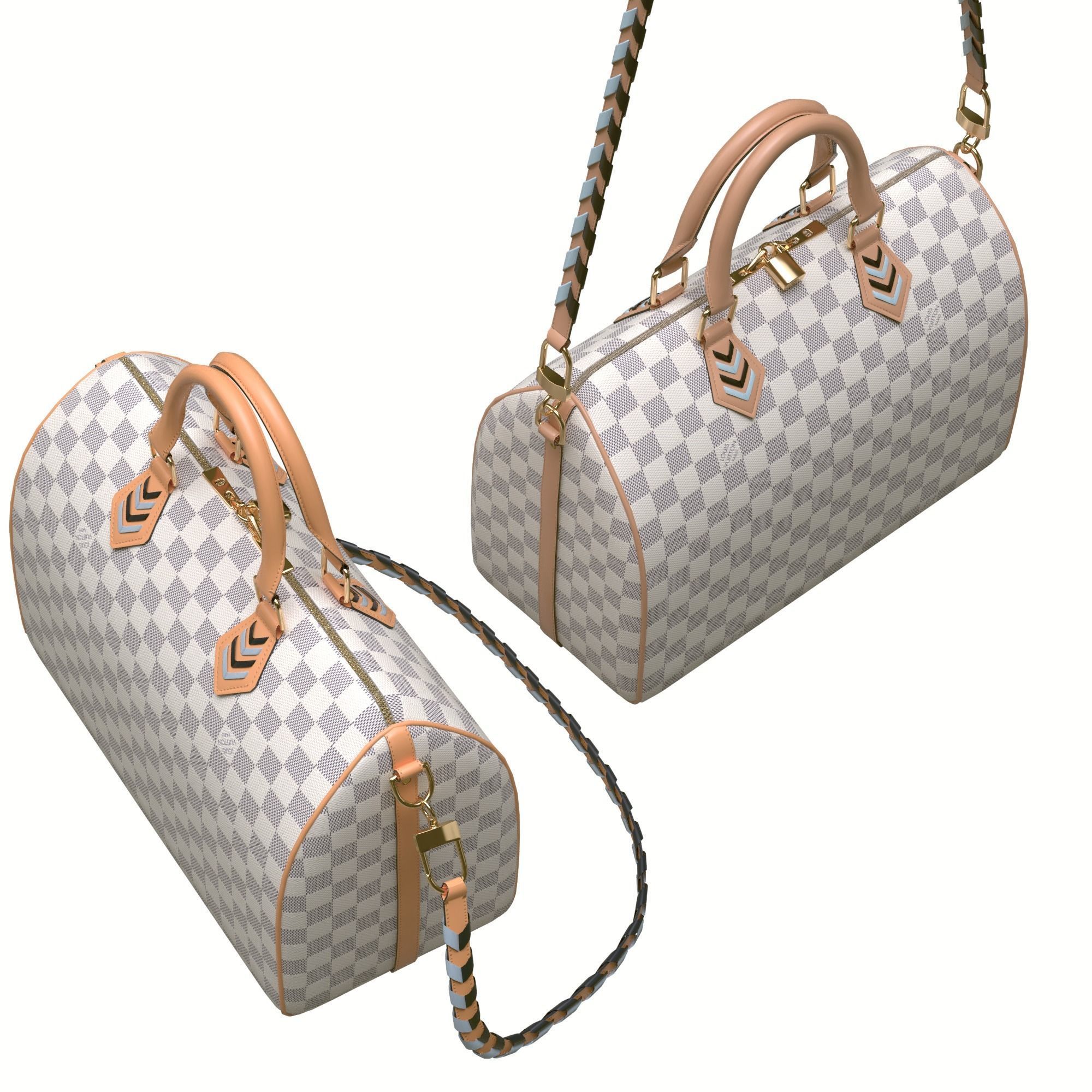 Louis-vuitton-handbag two louis vuitton speedy bags Low-poly 3D model_11