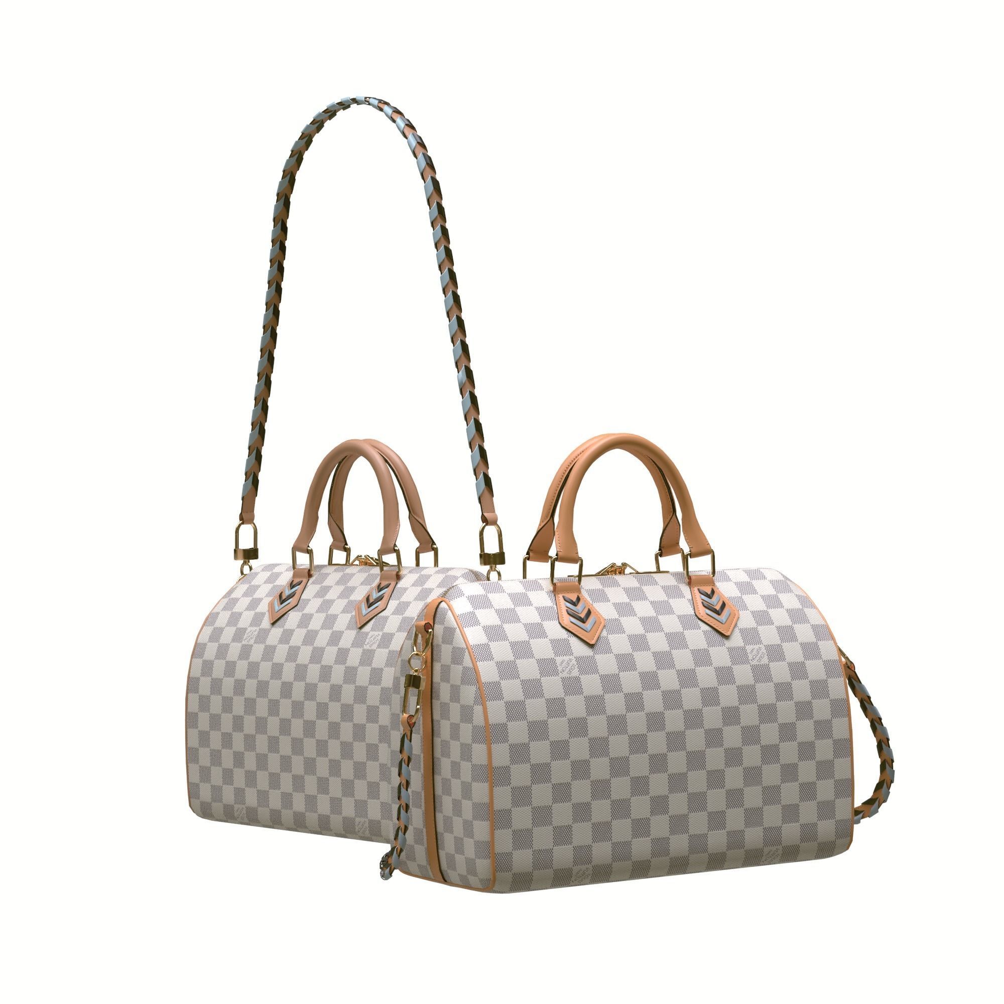 Louis-vuitton-handbag two louis vuitton speedy bags Low-poly 3D model_9