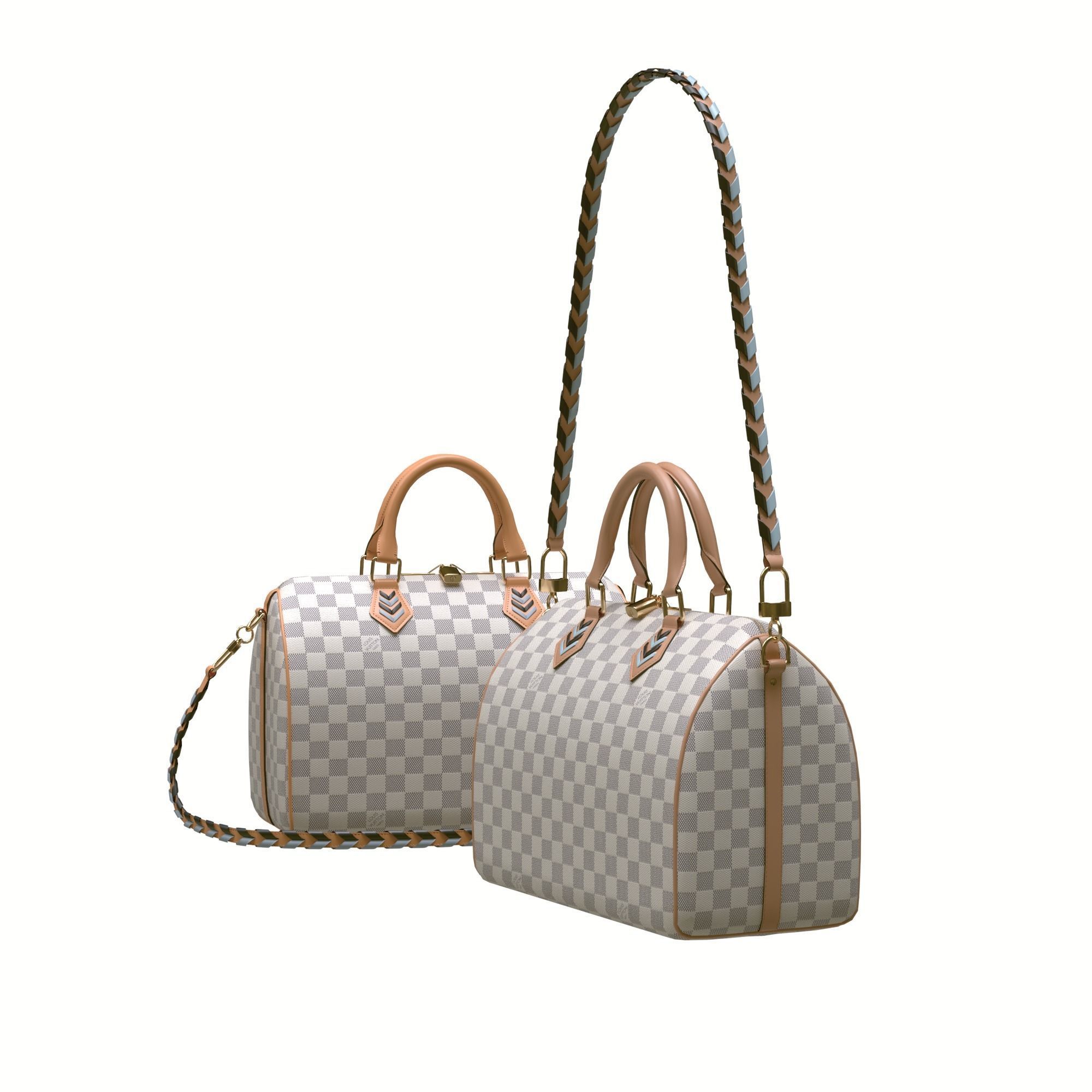 Louis-vuitton-handbag two louis vuitton speedy bags Low-poly 3D model_4