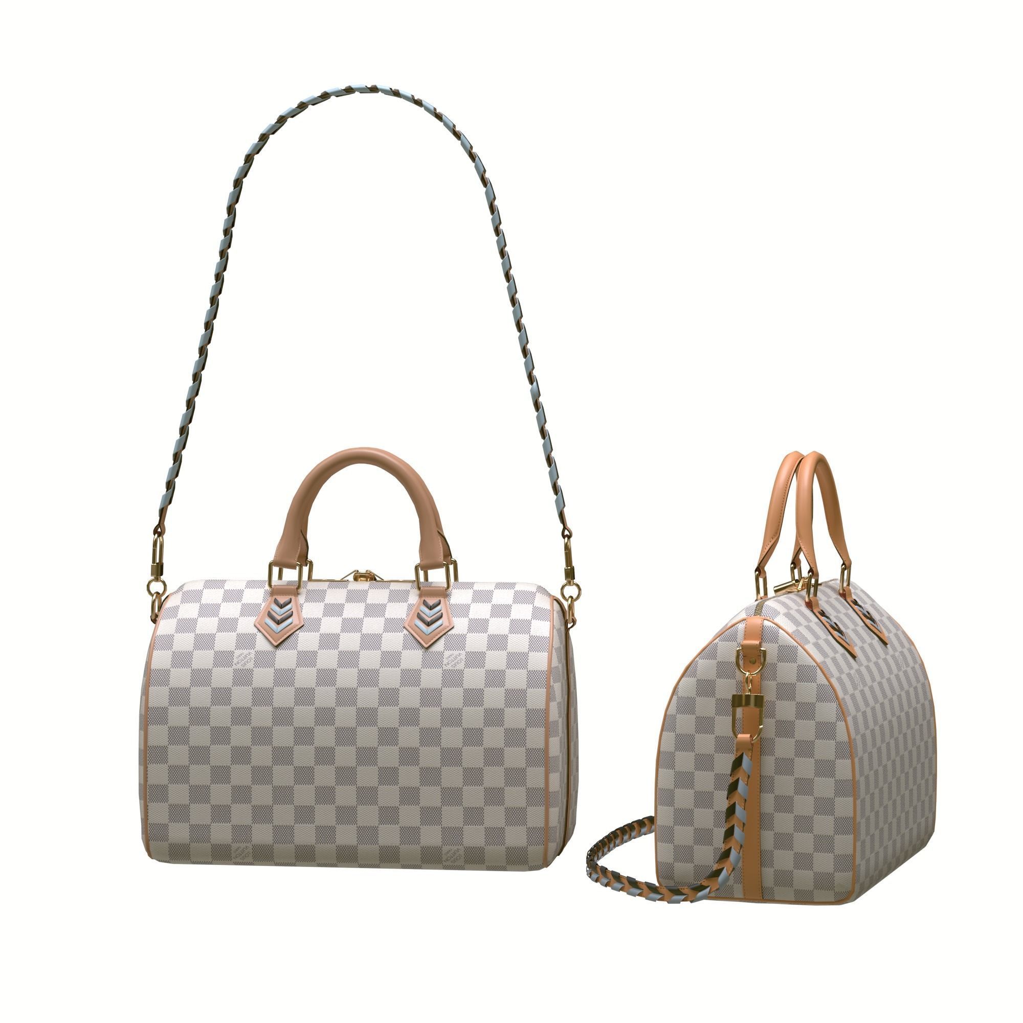 Louis-vuitton-handbag two louis vuitton speedy bags Low-poly 3D model_8