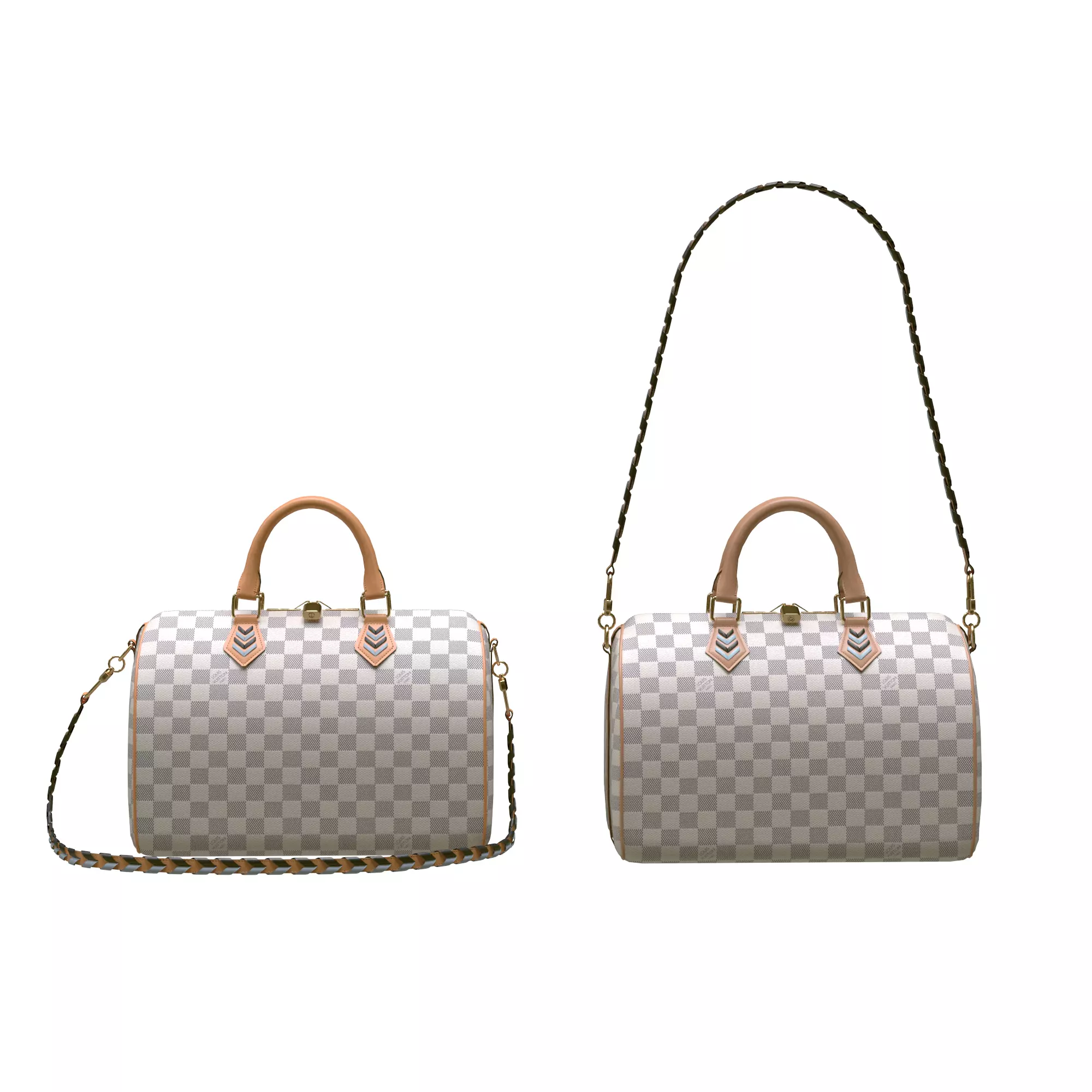 Louis-vuitton-handbag two louis vuitton speedy bags Low-poly 3D model_0
