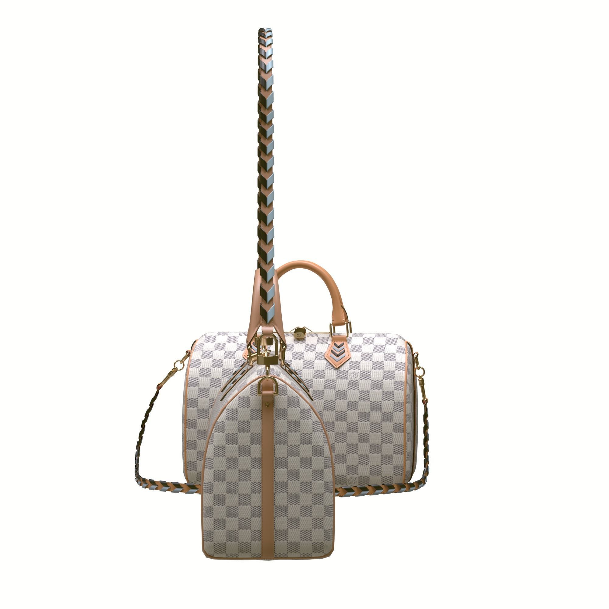Louis-vuitton-handbag two louis vuitton speedy bags Low-poly 3D model_5