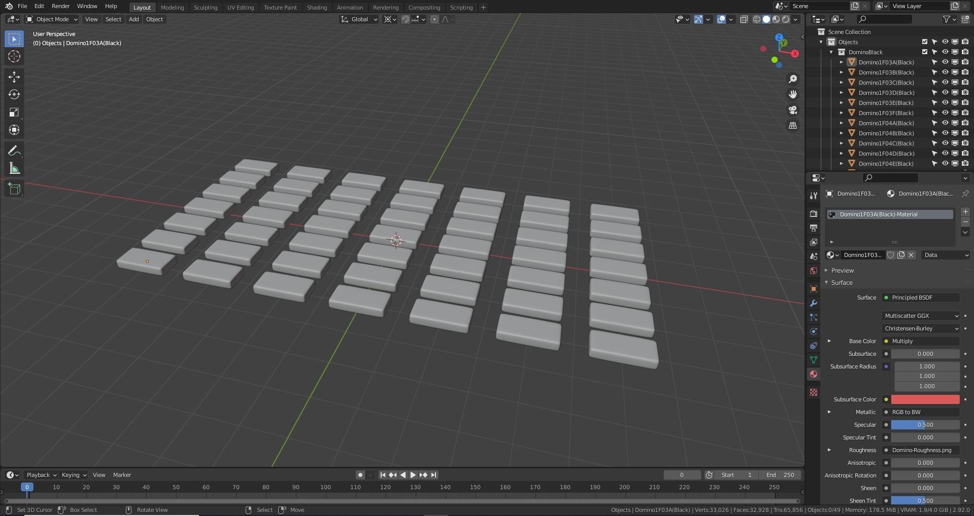 Domino Tile Collection Low-poly 3D model_18