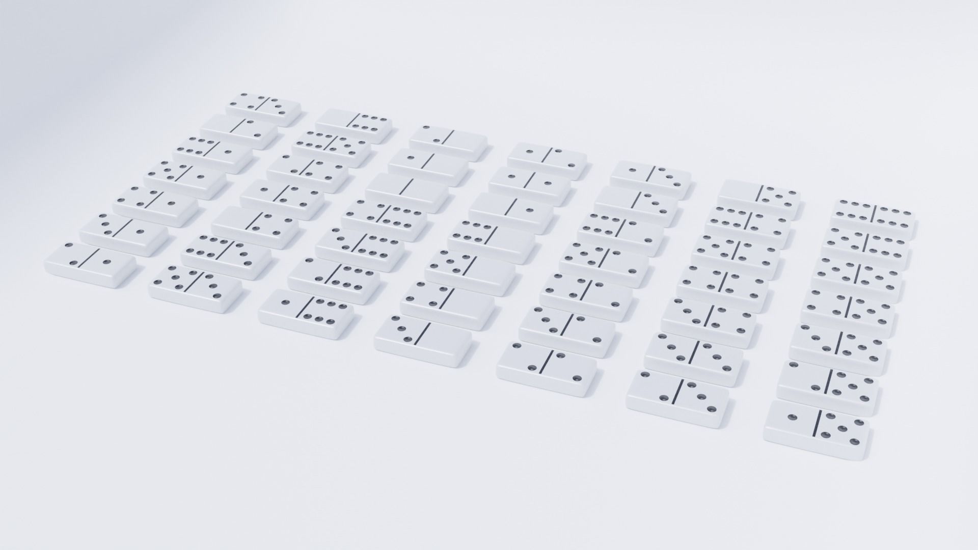 Domino Tile Collection Low-poly 3D model_3