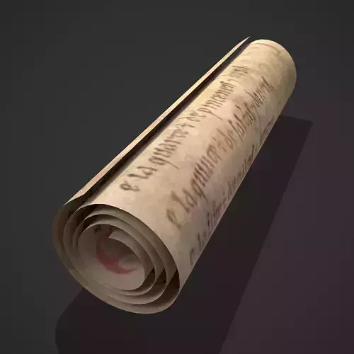 Scroll of Chanson de Roland  Low-poly 3D model