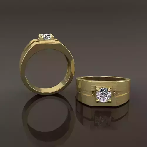 Diamond Signet Ring Band Mix Size STYLE 32 