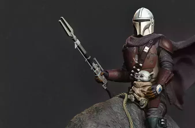 Mandalorian Child and Blurrg