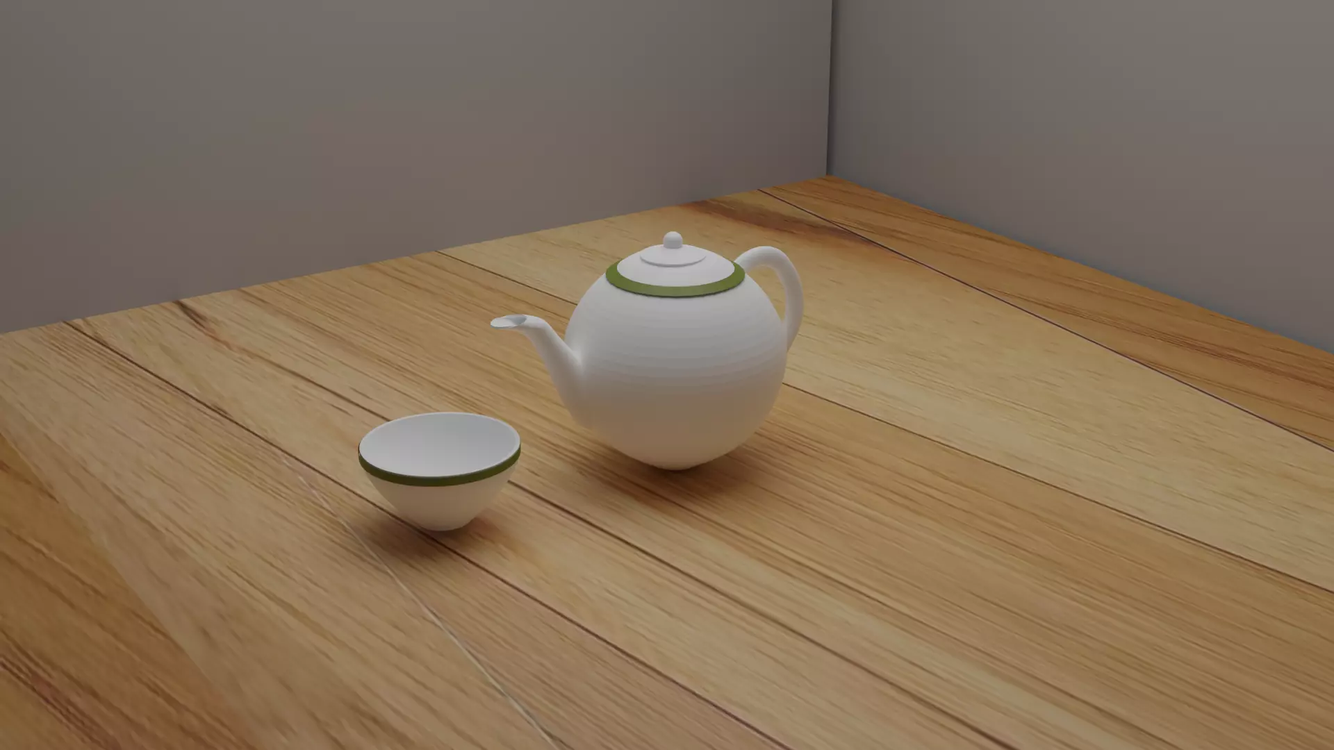 Tea-pot tea bowl  3D model_0