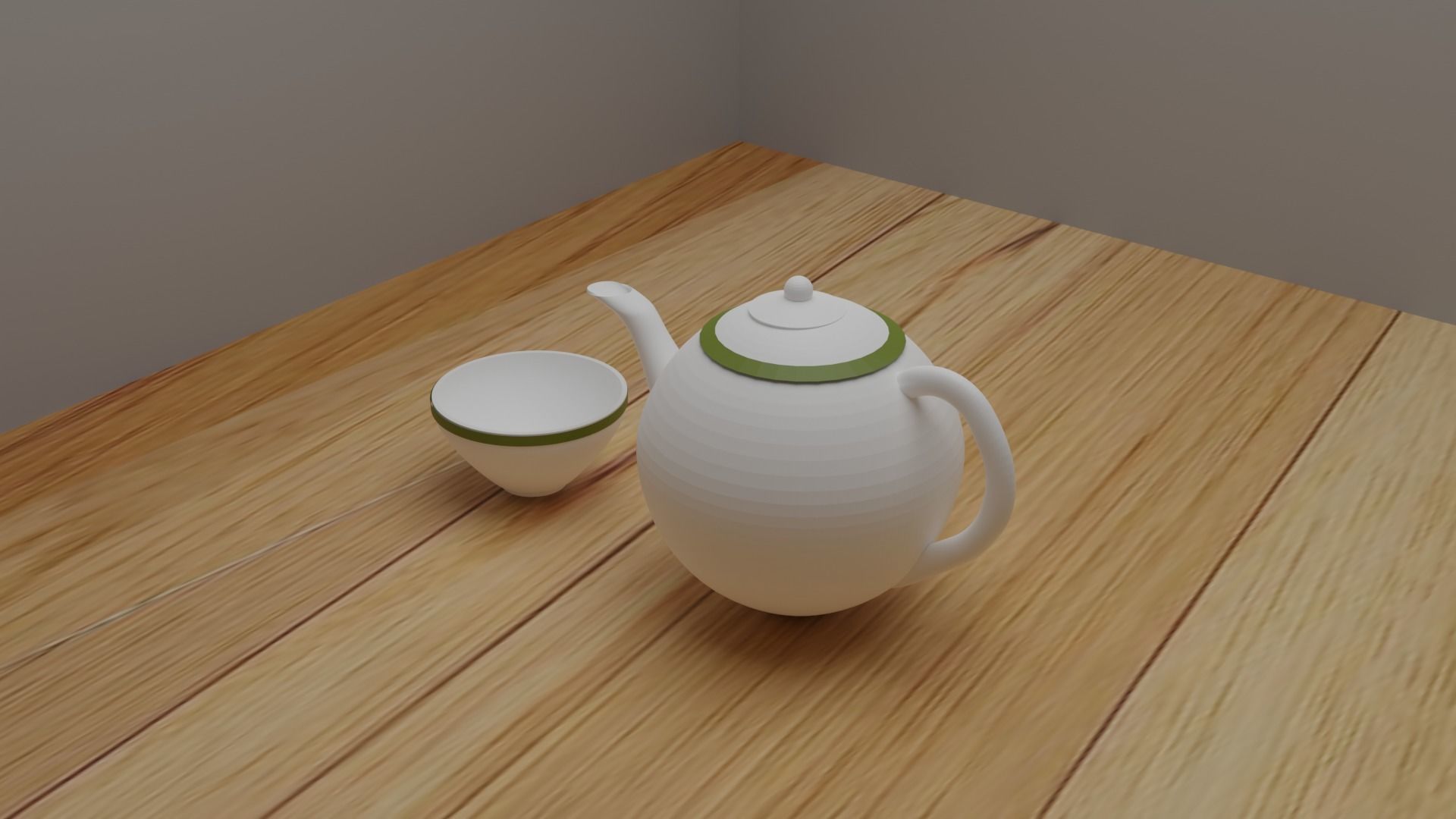 Tea-pot tea bowl  3D model_1