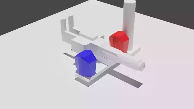40mm electric minigun game ready low poly