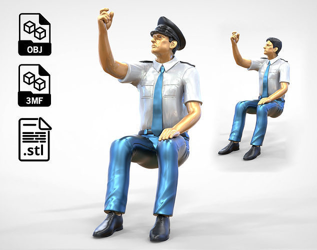 N2 Sitting Man Pilot  3D print model