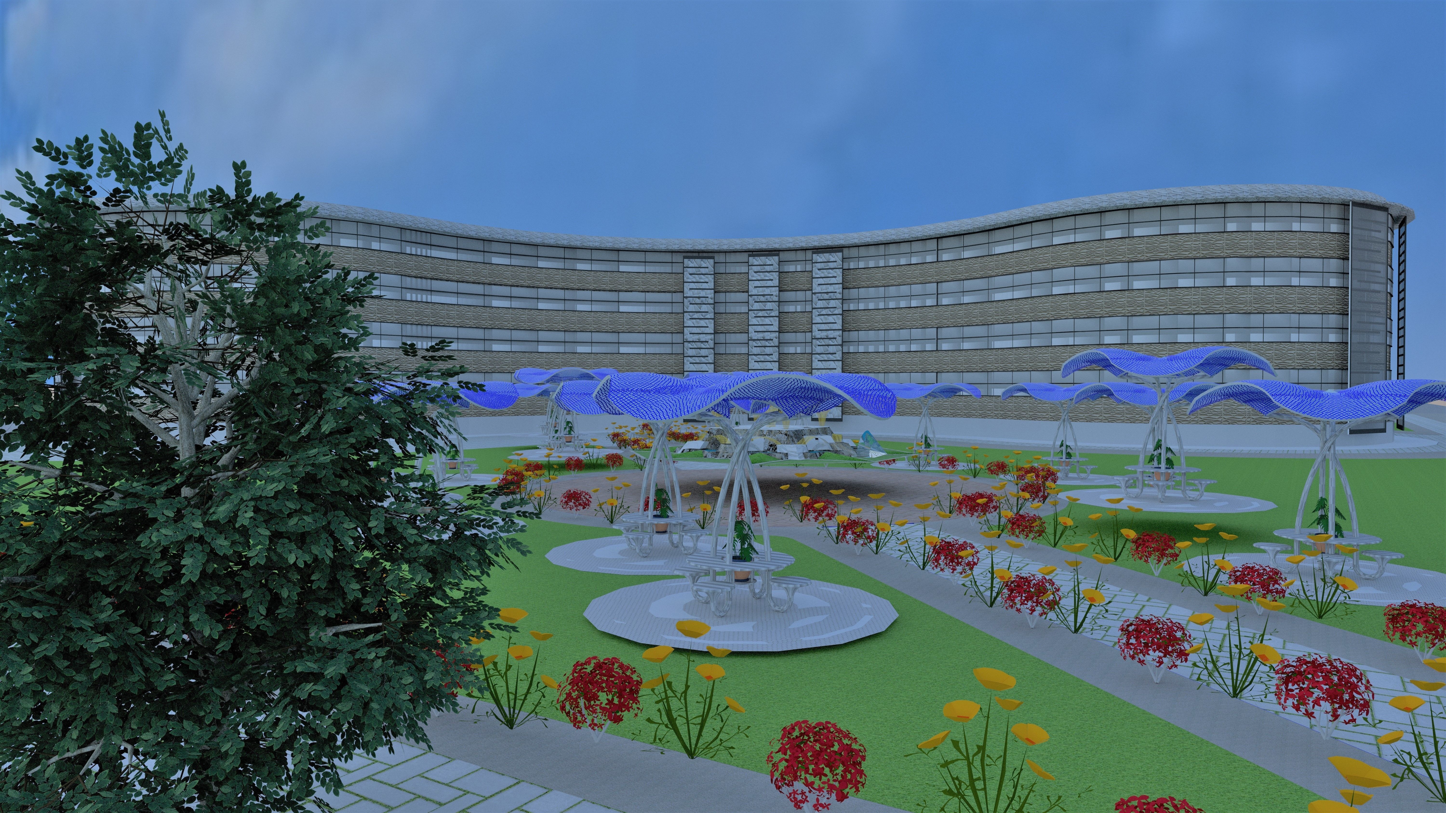 Shopping Mall Low-poly 3D model_4