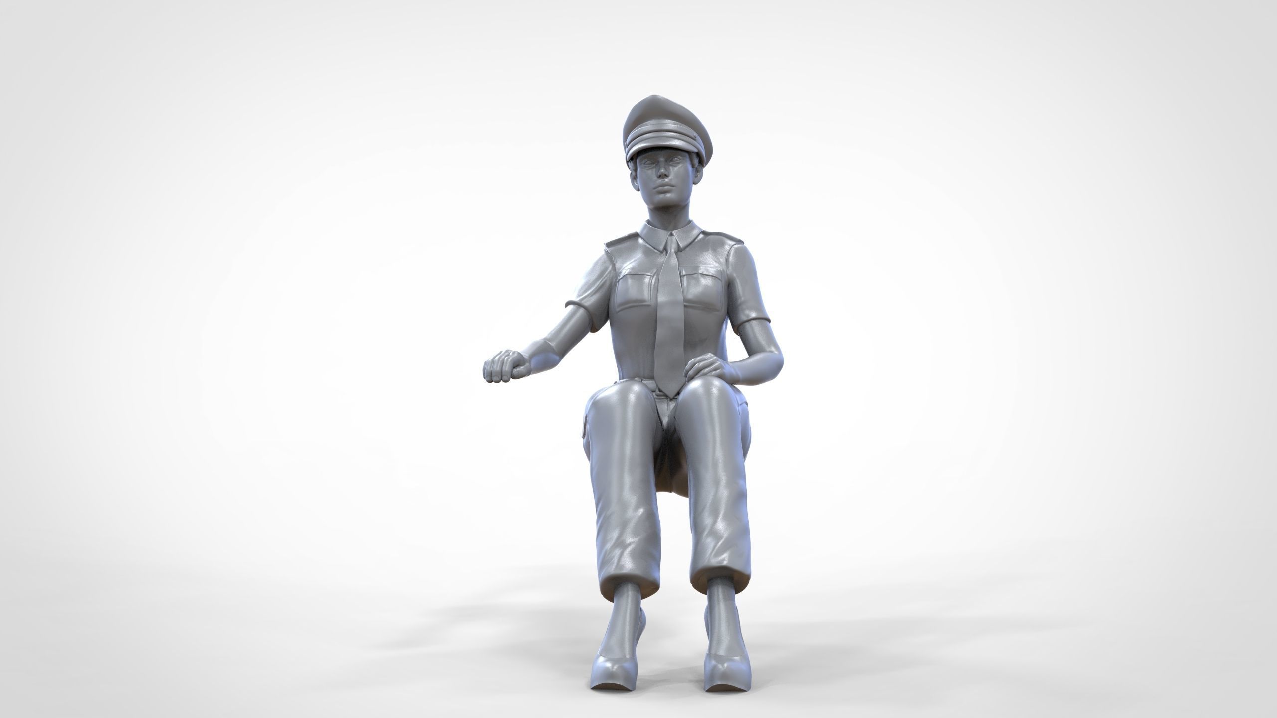 N4 Sitting Woman Pilot 3D print model_32