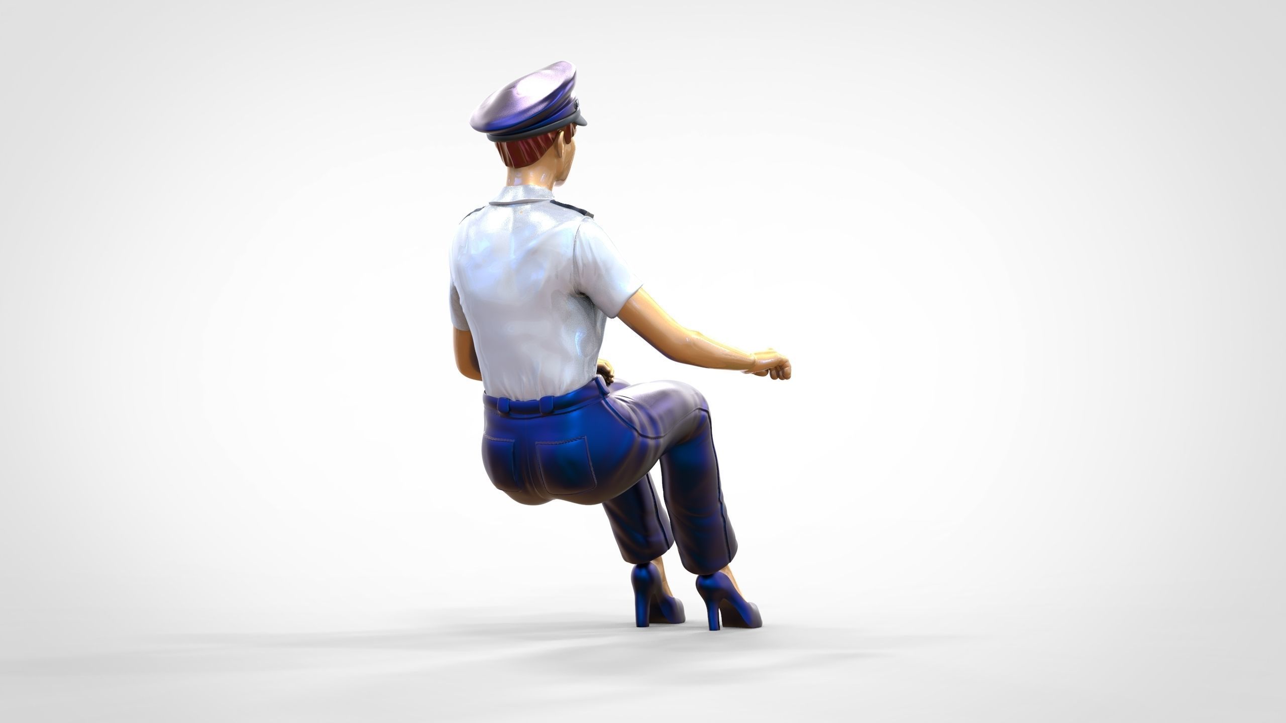 N4 Sitting Woman Pilot 3D print model_6