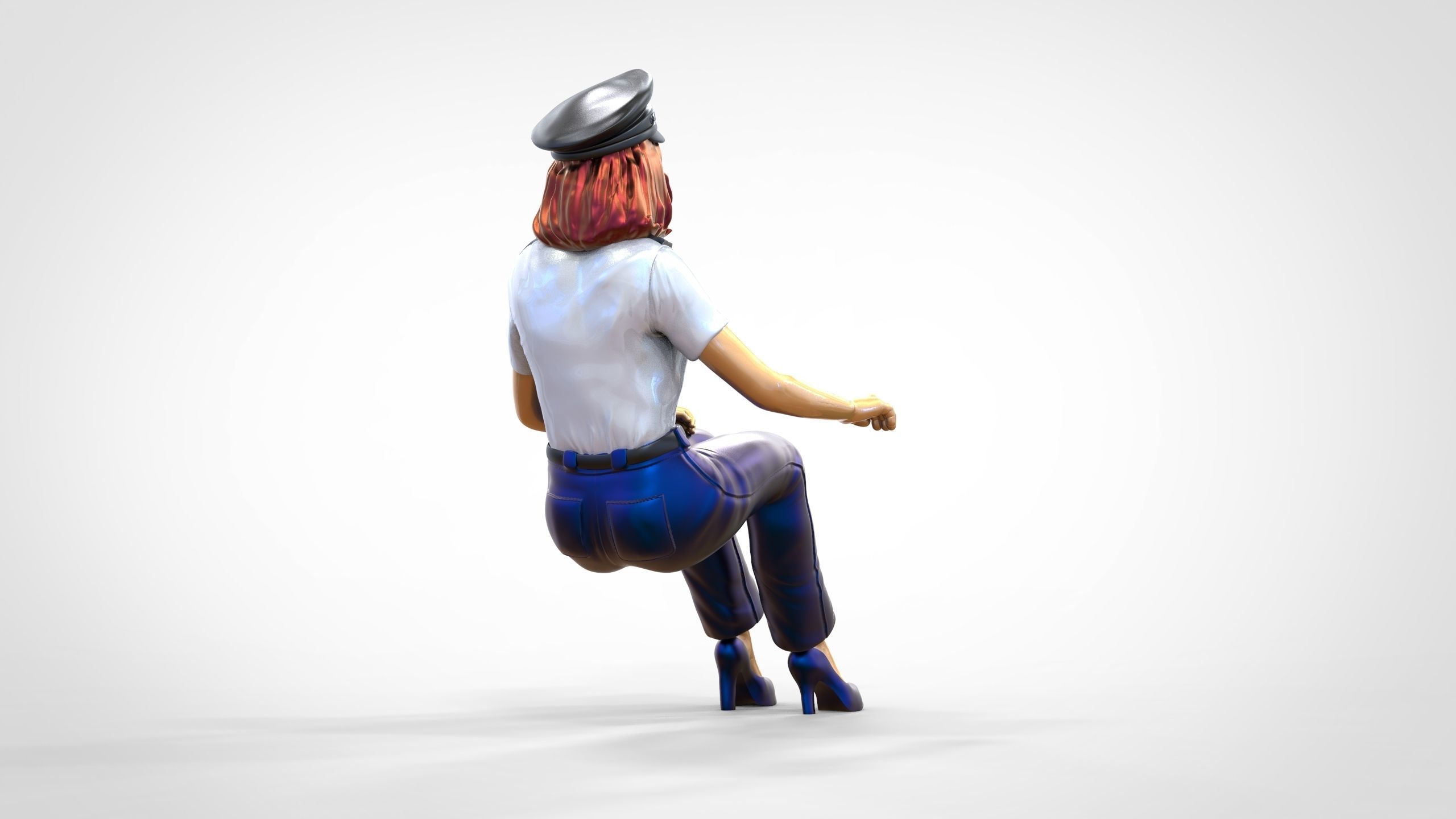 N4 Sitting Woman Pilot 3D print model_21