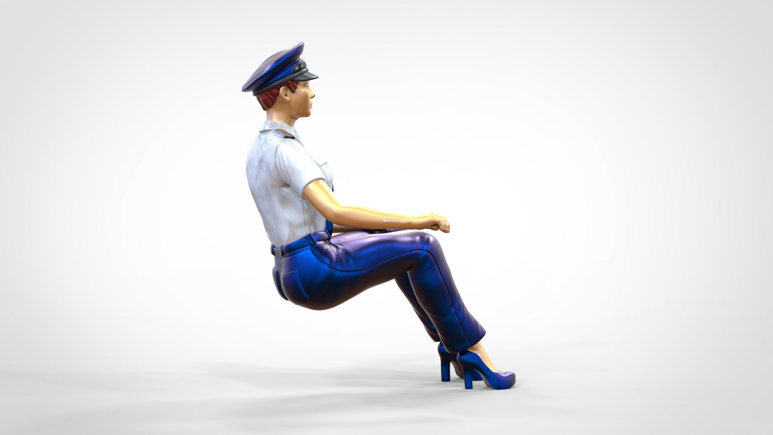 N4 Sitting Woman Pilot 3D print model_5