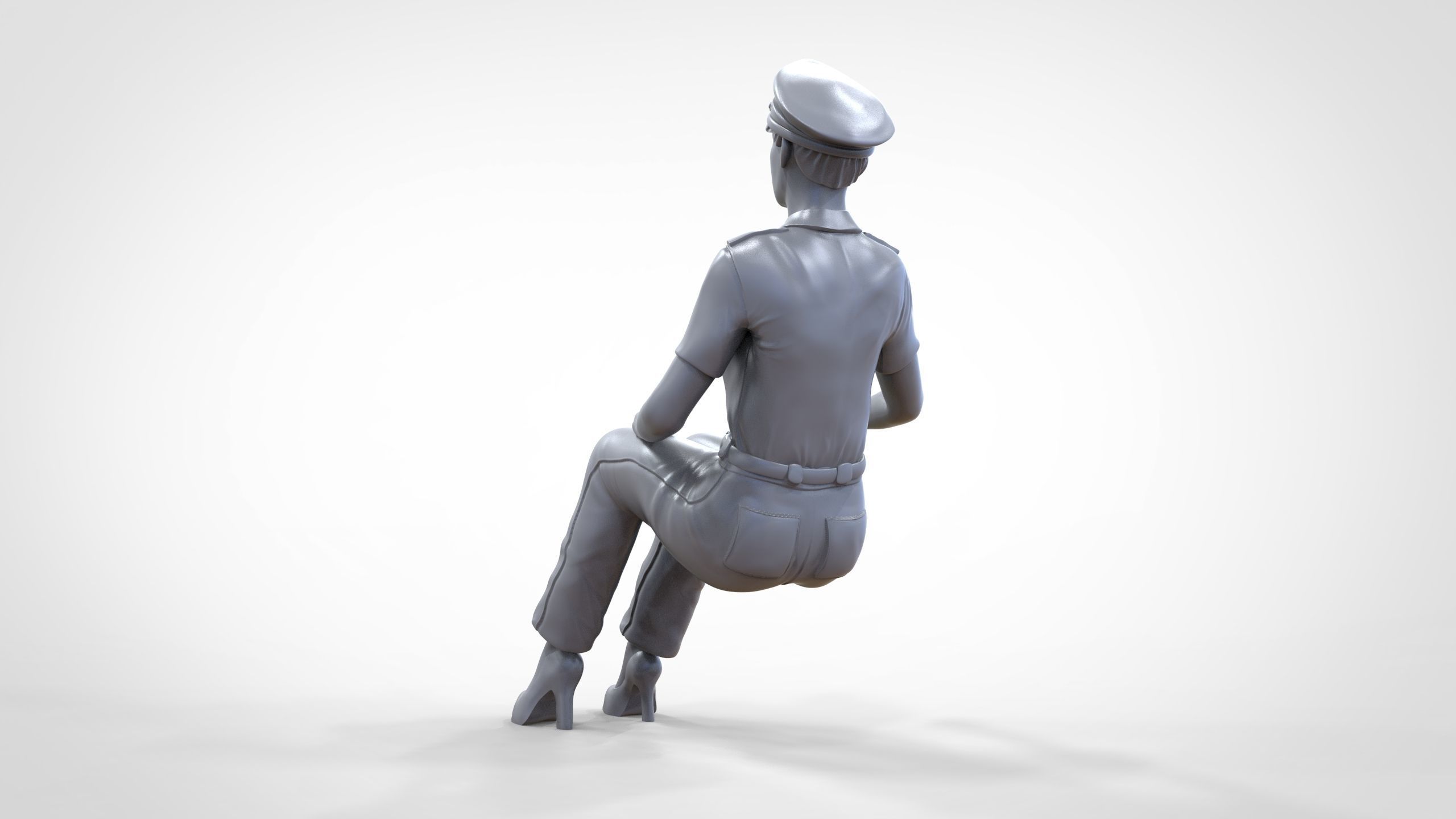 N4 Sitting Woman Pilot 3D print model_28