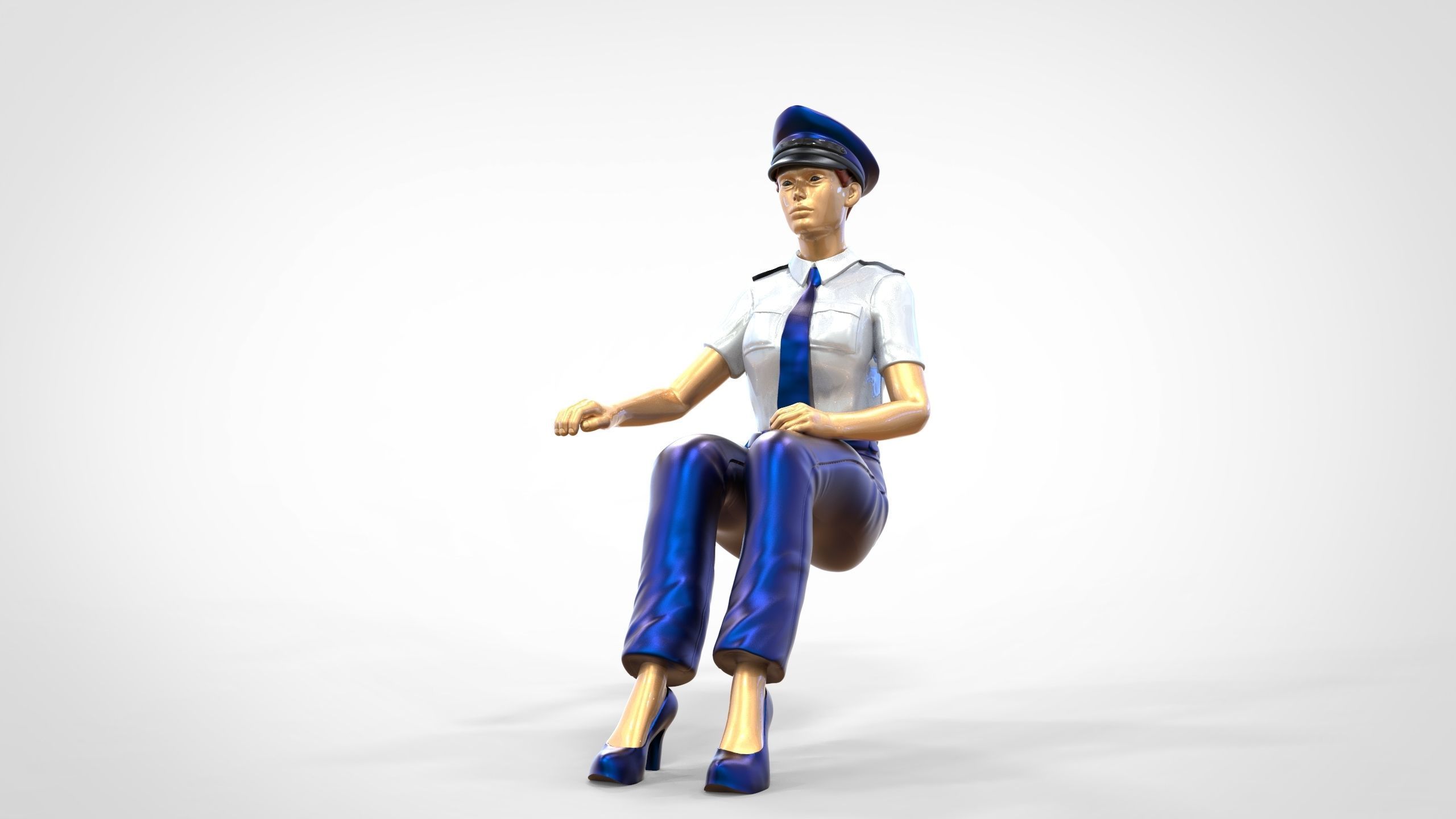 N4 Sitting Woman Pilot 3D print model_17
