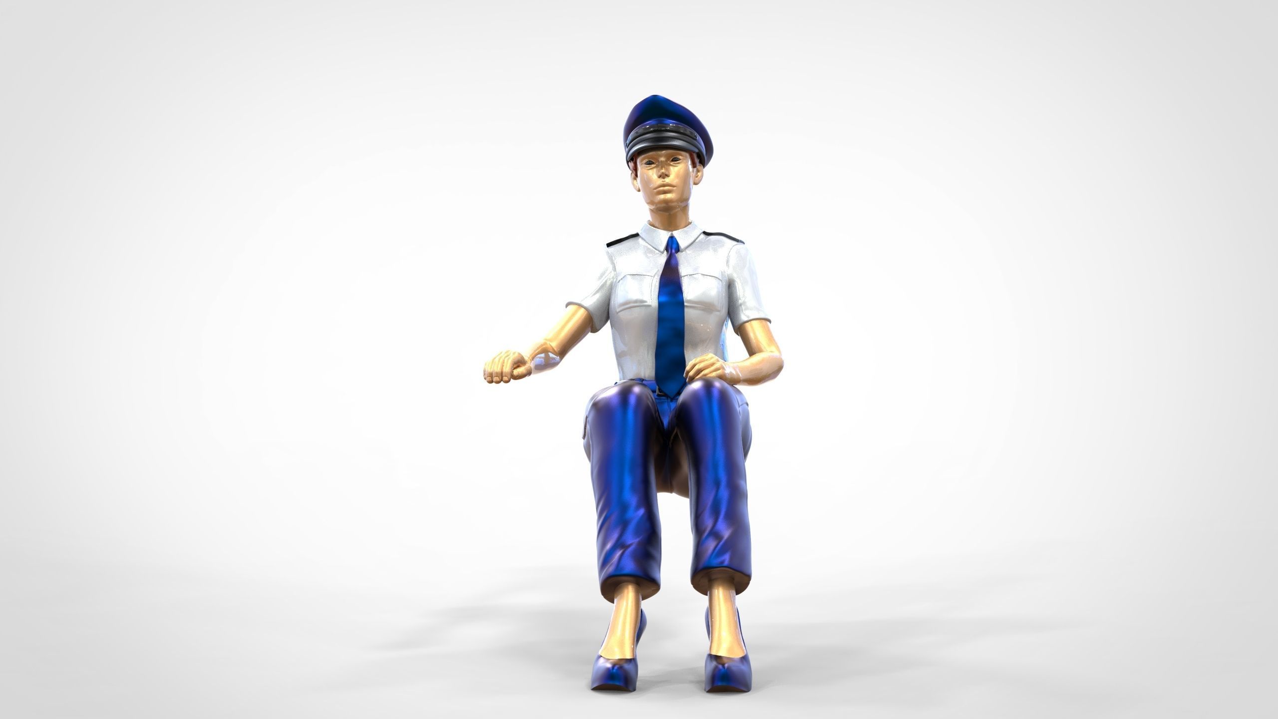 N4 Sitting Woman Pilot 3D print model_18
