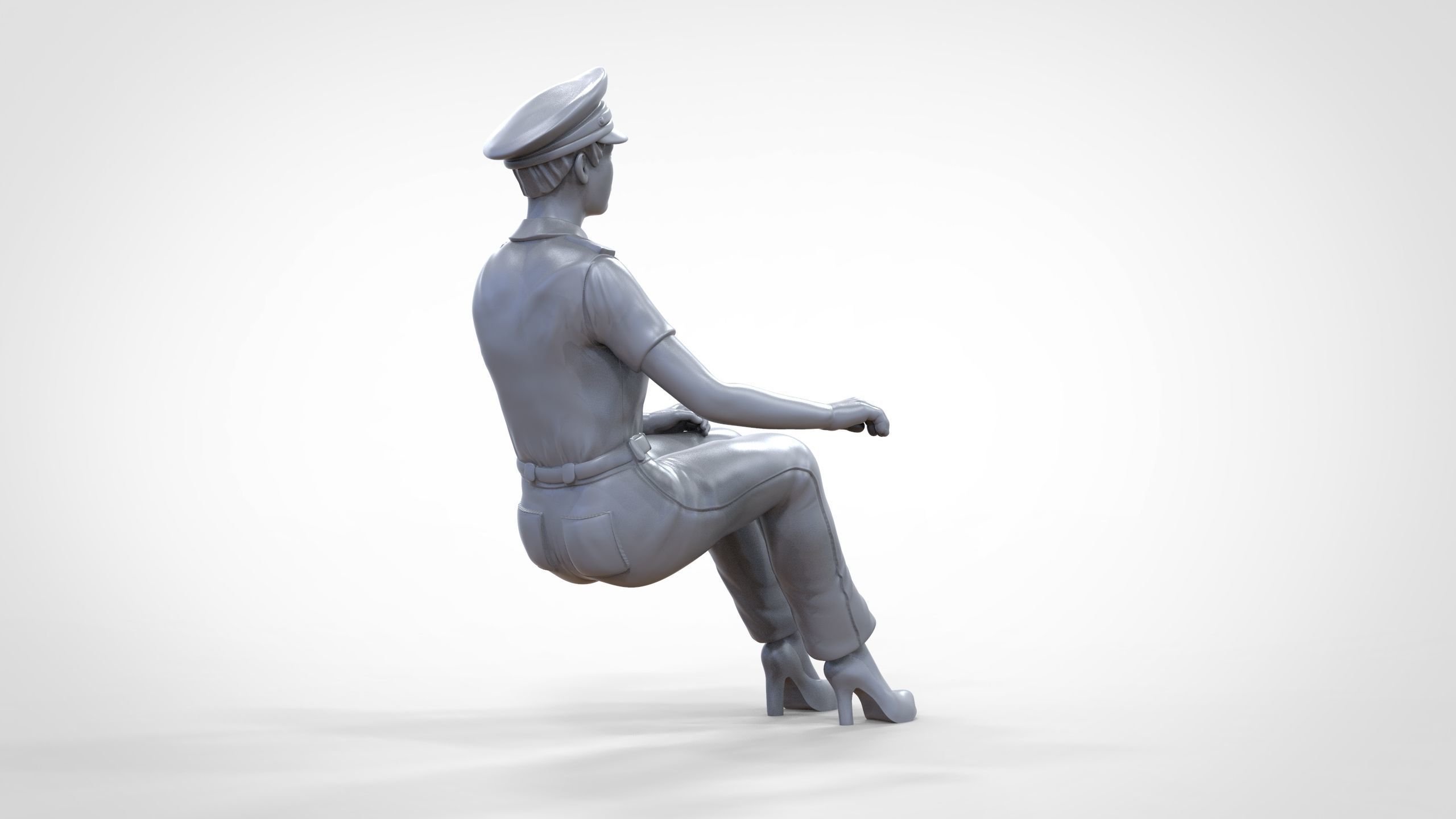 N4 Sitting Woman Pilot 3D print model_26