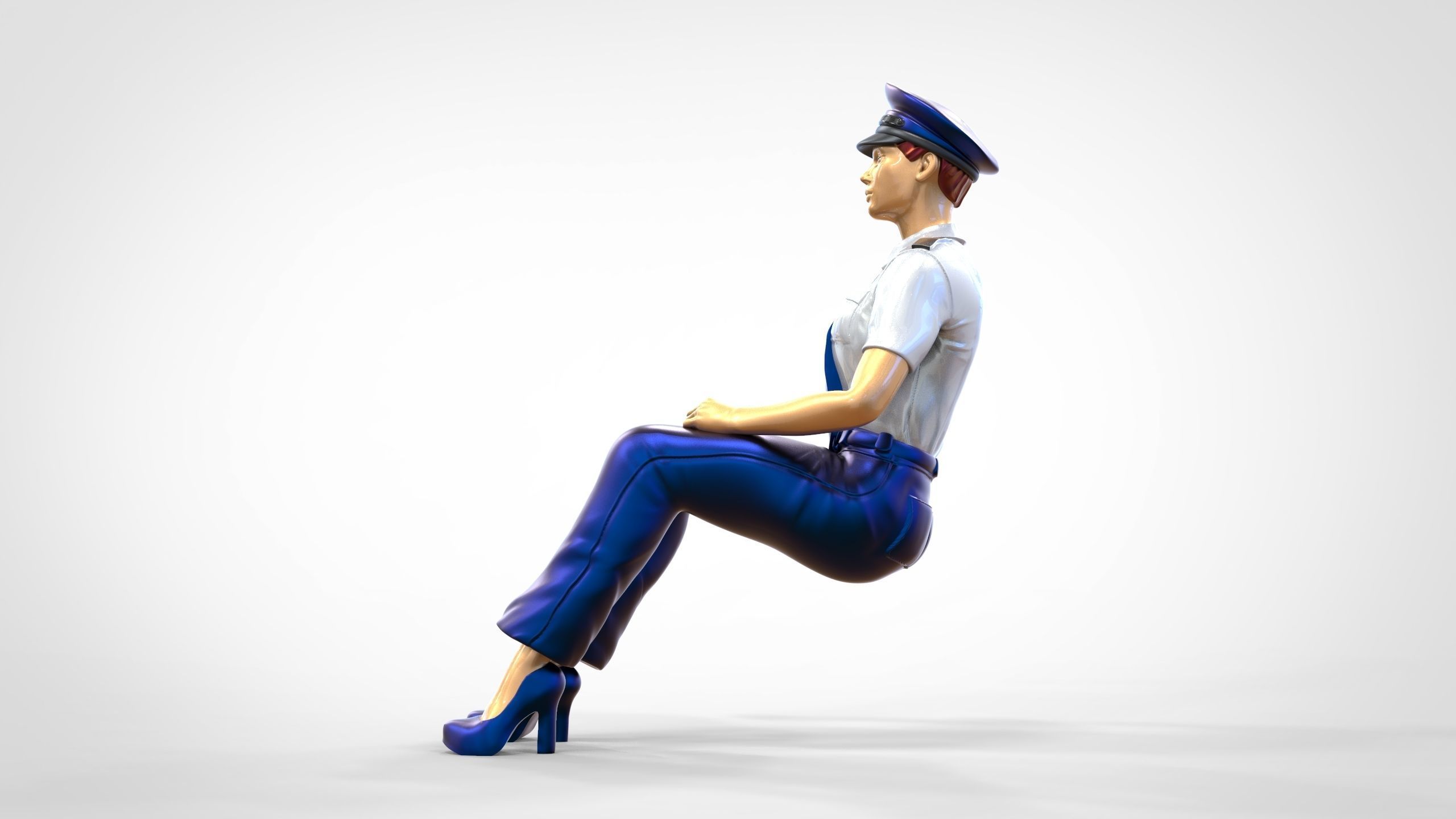 N4 Sitting Woman Pilot 3D print model_13