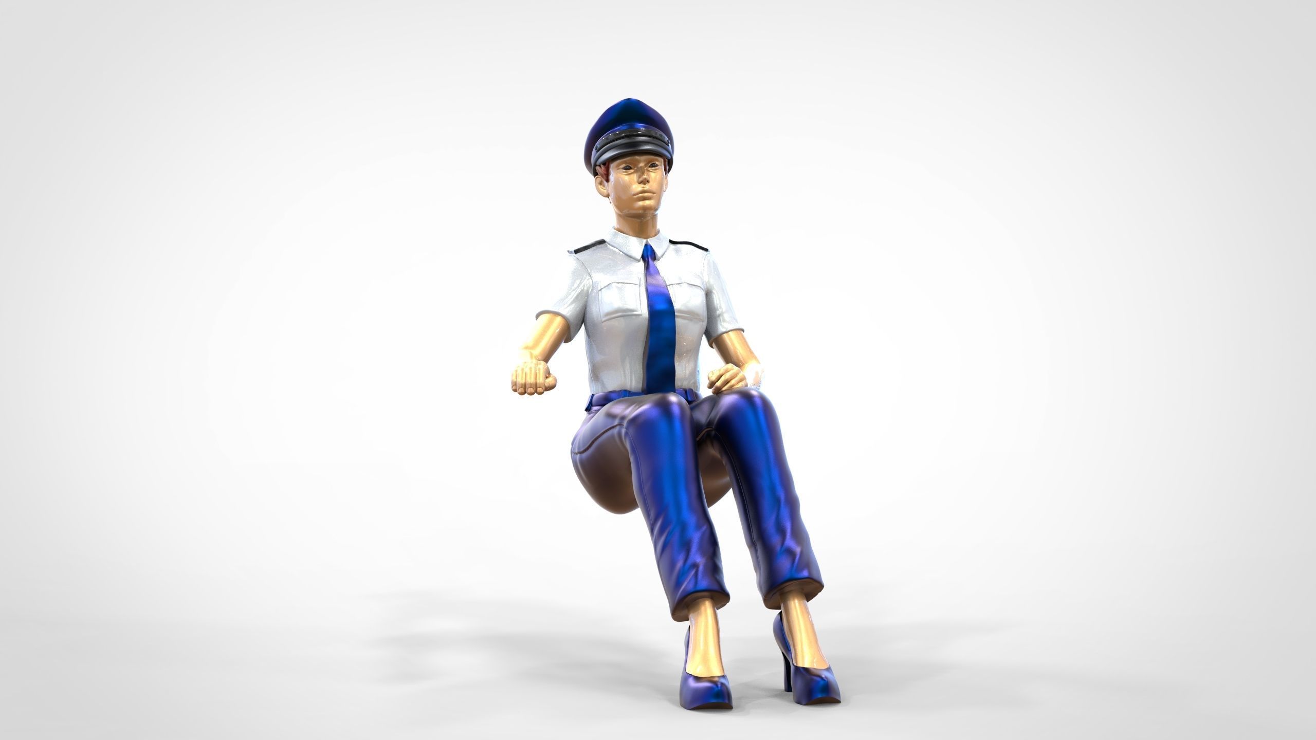 N4 Sitting Woman Pilot 3D print model_19