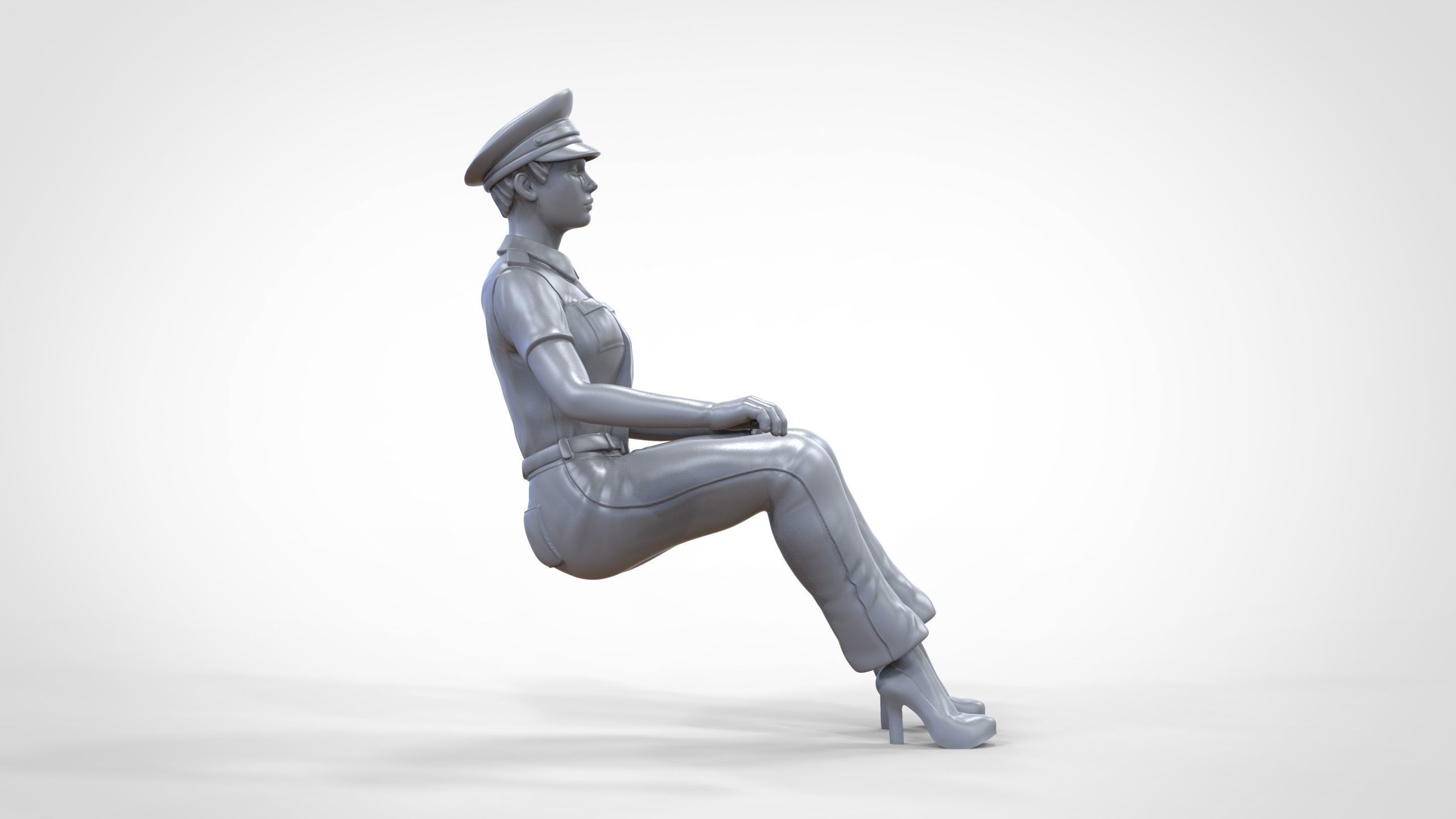 N4 Sitting Woman Pilot 3D print model_25