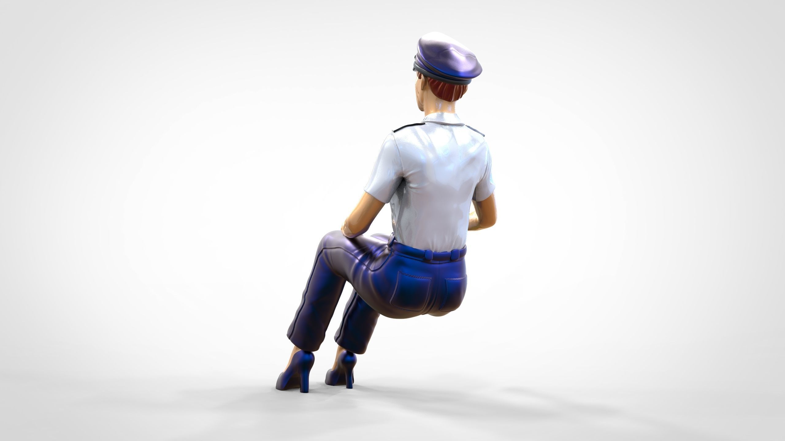 N4 Sitting Woman Pilot 3D print model_10